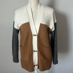 Madewell Allston Colorblock Double Button Cardigan Sweater‎ Size XS